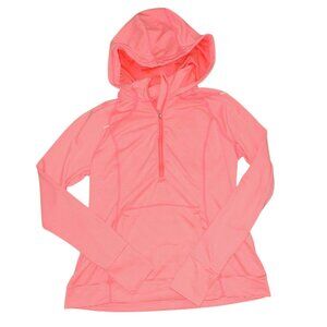 Tangerine Womens Striped Pullover Athletic Hoodie-Orange-Size L-GUC